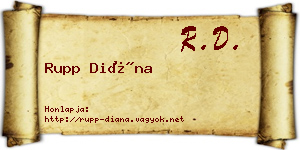 Rupp Diána névjegykártya
